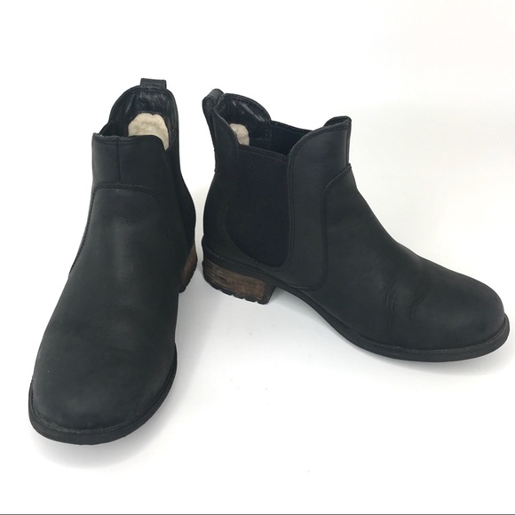 Ugg Bonham Black Ankle Boot Chelsea Boot - Picture 5 of 10